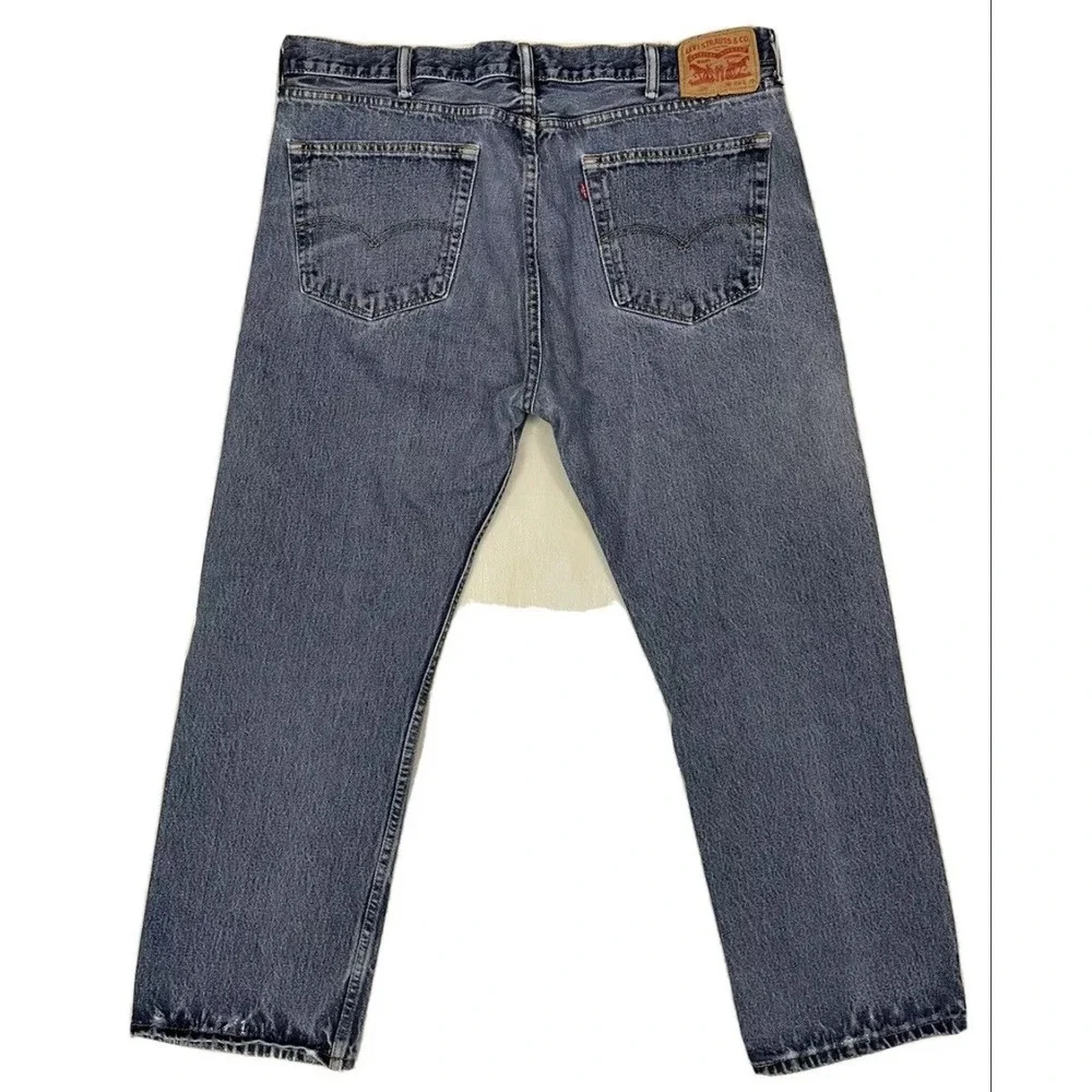LEVI'S 505 Jeans Men 38x28 Denim Blue Regular Fit Straight Leg Zip Fly Tag 40x29